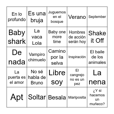 Lotería Bingo Card