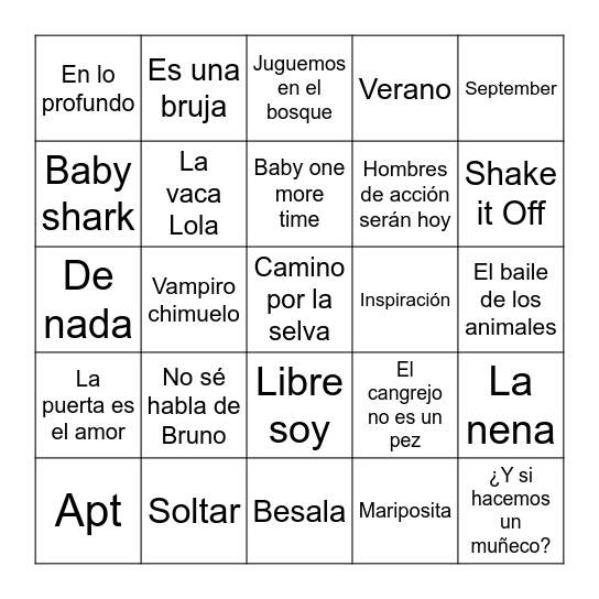 Lotería Bingo Card