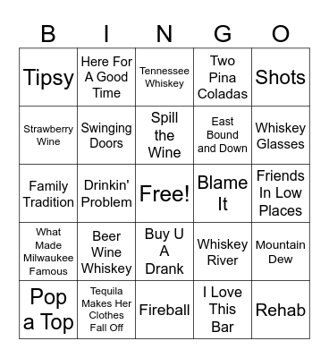 Drinking Songs 2! Bingo Card