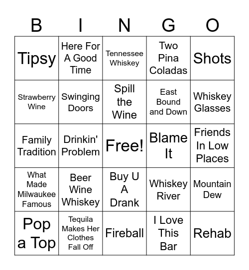 Drinking Songs 2! Bingo Card