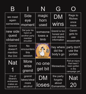 CoS S2 E9 | Under the Shadow of Dragons Bingo Card