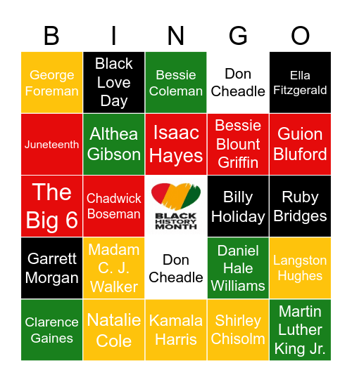 Black History Bingo Card