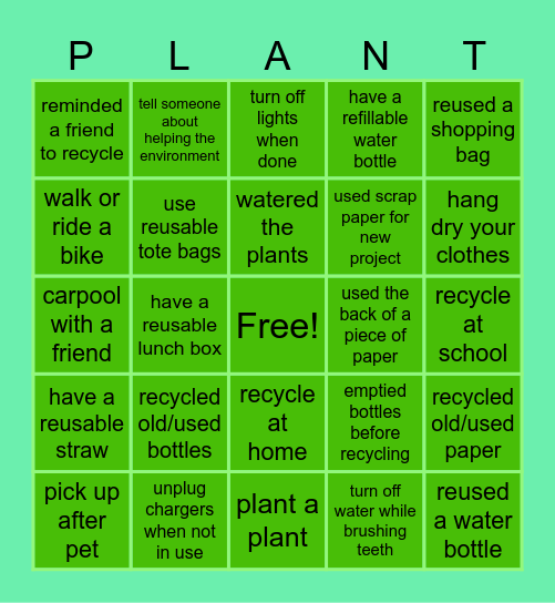 Tu B'Shevat Bingo Card
