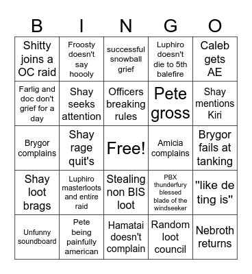 bingo Card