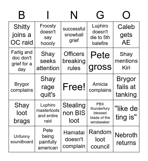 bingo Card