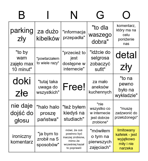 PRZEMYSŁ BINGO Card