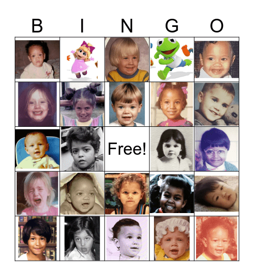 Baby Celebrities Bingo Card