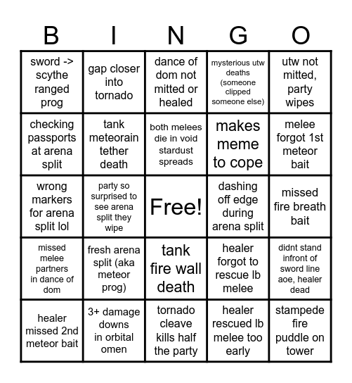 p11s pf prog Bingo Card