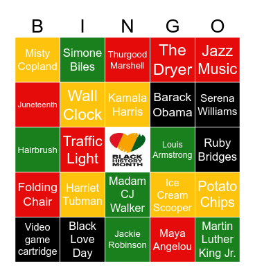 Black History Bingo Card