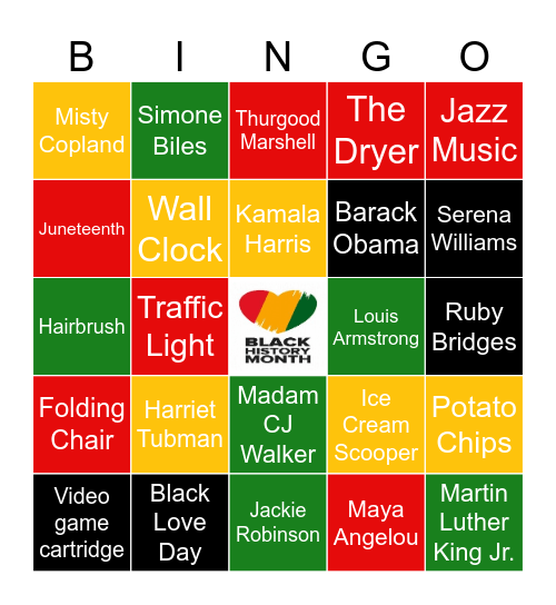 Black History Bingo Card