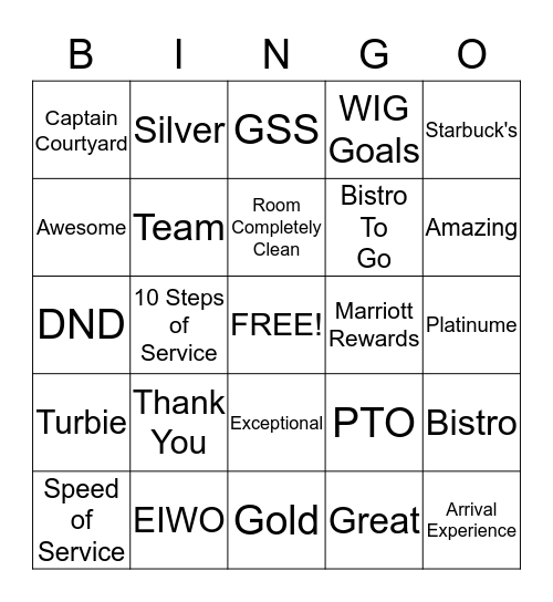 Fayetteville Courtyard Bingo Card