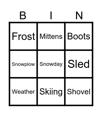 Winter Bingo - Reading Buddies Bingo Card