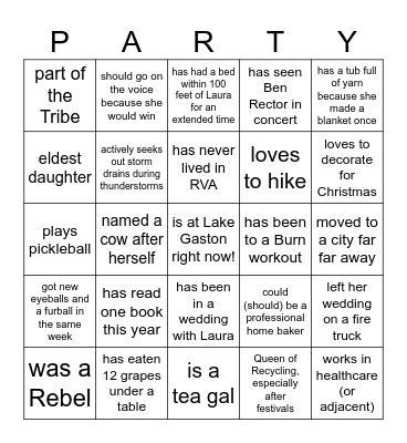 Birthday Bingo Card