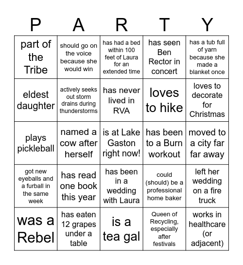 Birthday Bingo Card