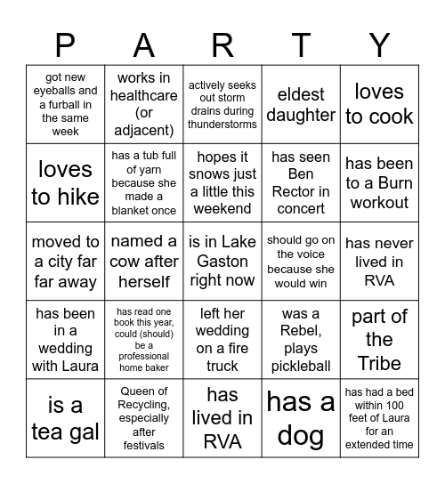 Birthday Bingo Card