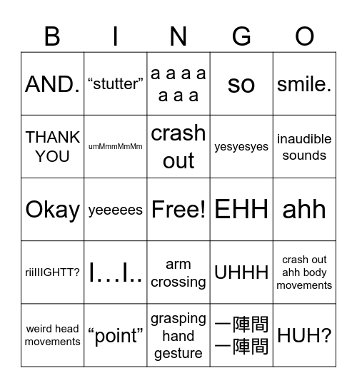Ronald Lau Bingo Card