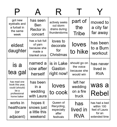 Birthday Bingo Card