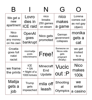 2026 BIngo Card