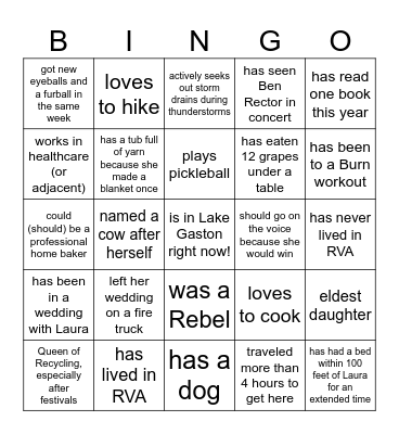 Birthday Bingo Card