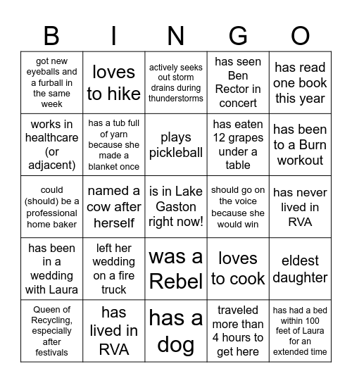 Birthday Bingo Card