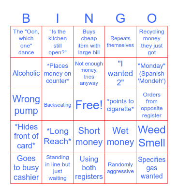 Customer Bingo Card
