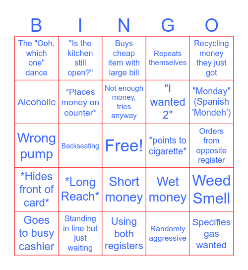 Customer Bingo Card
