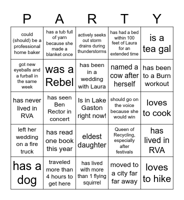 Birthday Bingo Card