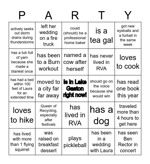 Birthday Bingo Card