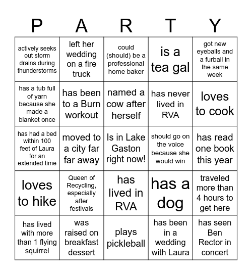 Birthday Bingo Card