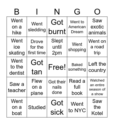 Human Bingo!!! Find someone who… Bingo Card