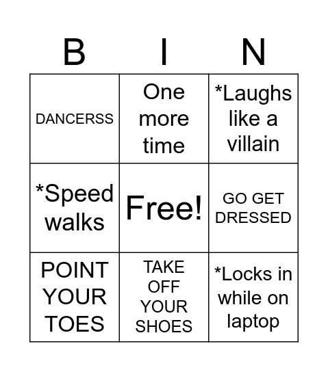 Teacher BINGO!!! Bingo Card
