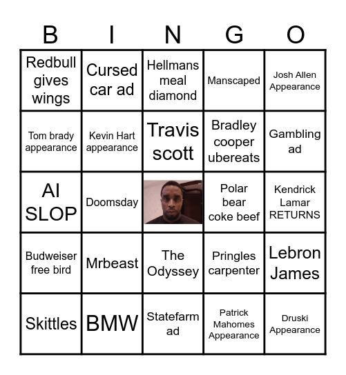 SuperBowl Ads Bingo Card