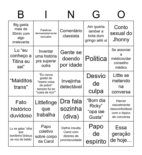 Sindicato Bingo Card