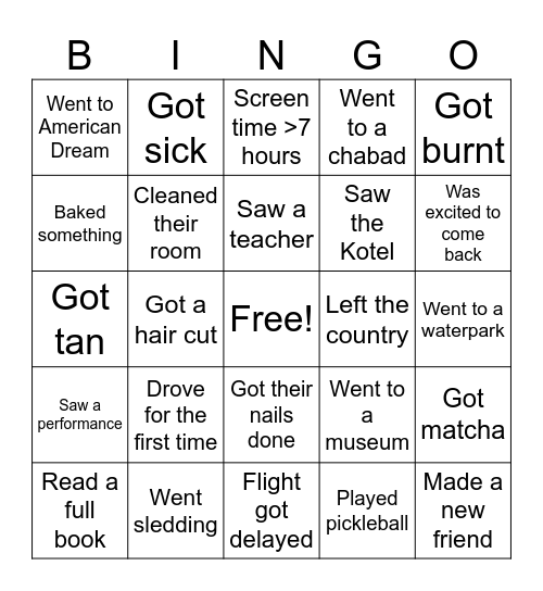 Human Bingo!!! Find someone who… Bingo Card