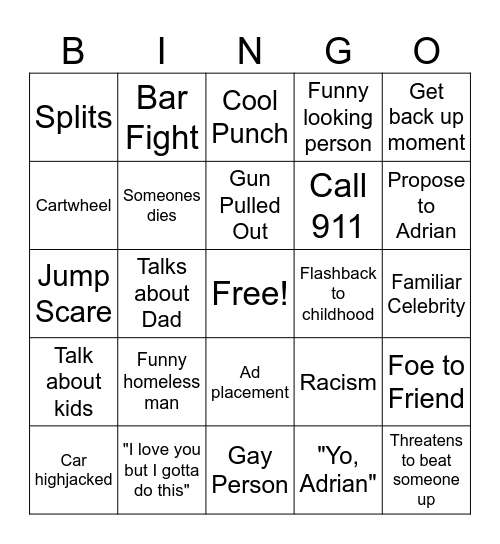 Rocky 2 BINGO Card
