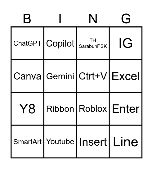 Test Bingo Card