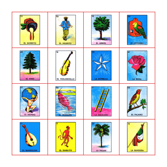 Loteria de México Bingo Card