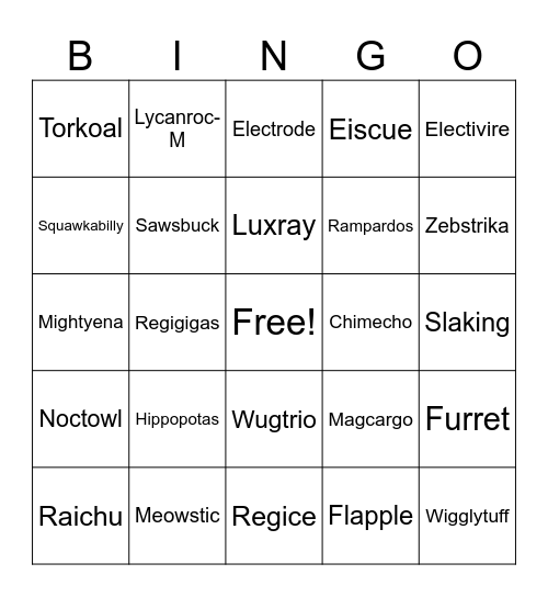 SU Forum Tour Shitmon Bingo Card