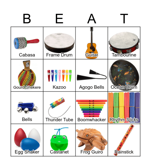 Instrument "Beat" Bingo Card