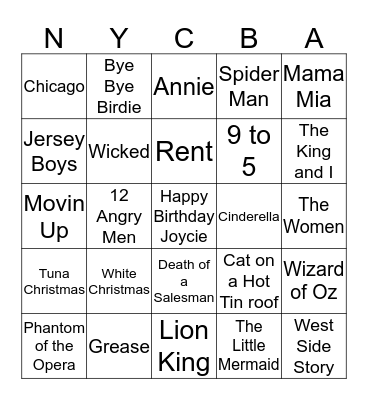 The Big Apple  New York City Bingo Card
