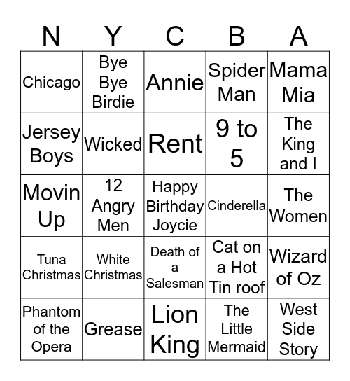The Big Apple  New York City Bingo Card