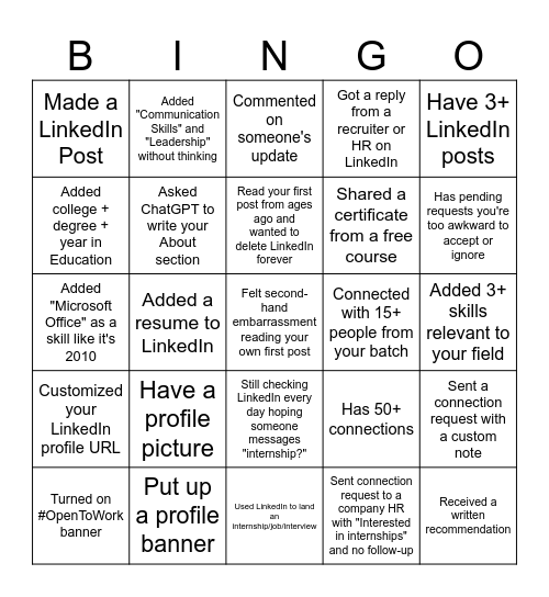 The LinkedIn Strategy Bingo Card