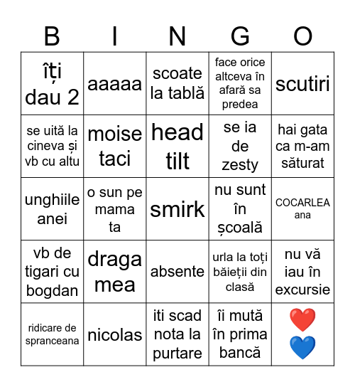 diriga Bingo Card