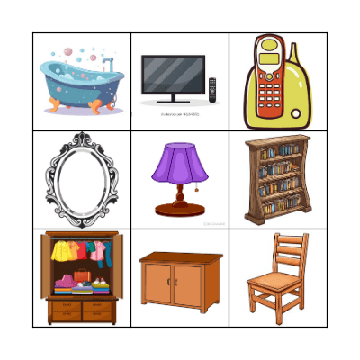 Household Objects Bingo Card