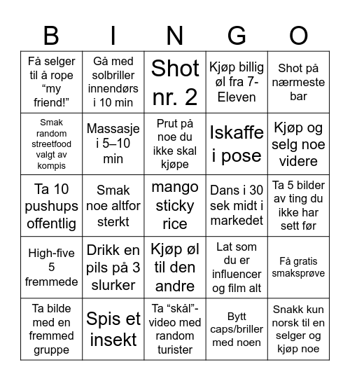 Chatuchak Chaos Bingo Card