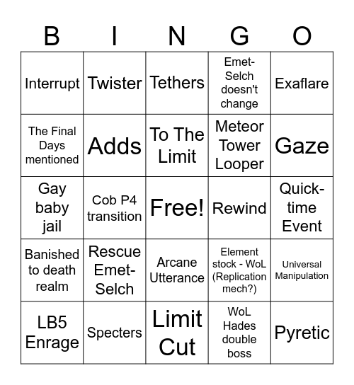 Shadowbringers Ulti :) Bingo Card