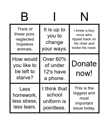 Persuasive Techniques Bingo Card