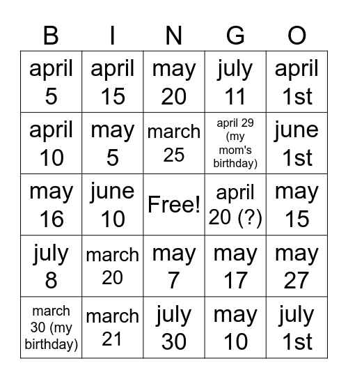 Tomodachii life release date bingo Card