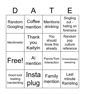 Inorg chem bing Bingo Card