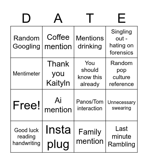 Inorg chem bing Bingo Card